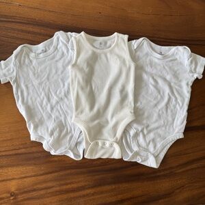 Baby White Bodysuits Set of 3 Size 12M